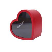 Boîte d'emballage en papier cadeau en forme de cœur avec fenêtre en PVC transparent