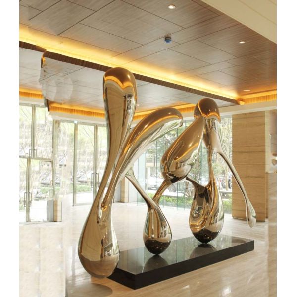 Le jardin moderne ornemente des statues, sculptures en jardin d'acier inoxydable d'art en métal