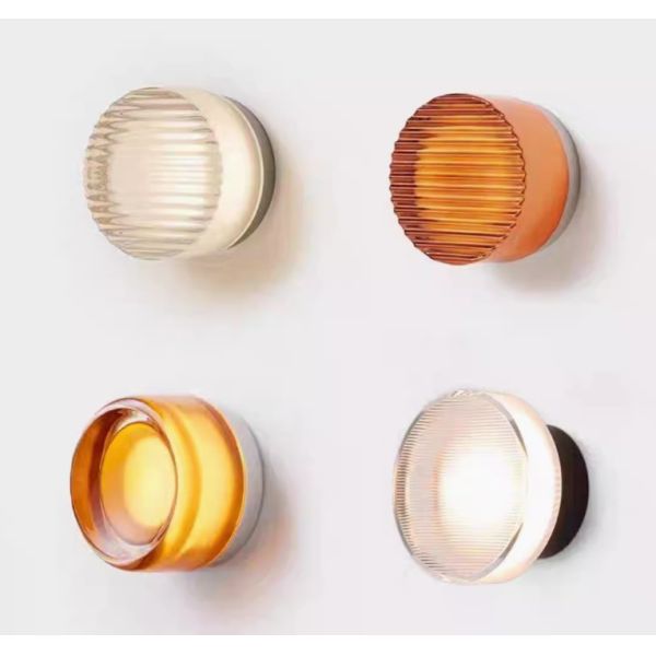 Modern simple hotel bedroom mirror lamp round interior colorful wall lamp