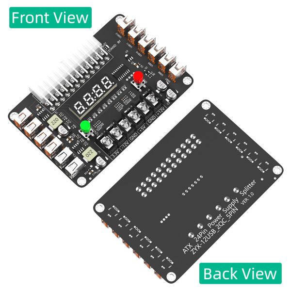 ATX Power Supply Breakout Board And Acrylic Case Kit With 3.3V, 5V, 12V,-12V Output Voltage