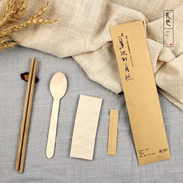 Customize Logo Wooden Cutlery Set Ideal for Commercial Buyers and Catering Services