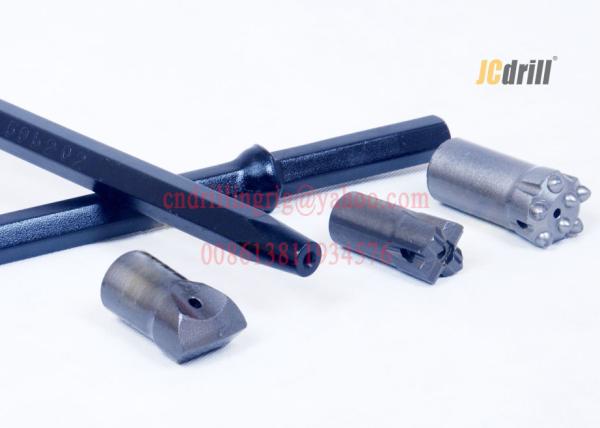 7° Hex22 Tapered Rock Drill Rods Tungsten Carbide Drilling Rods Shank 22 Mm X 108 Mm