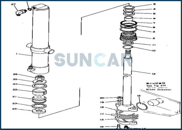237-63-12100 2376312100 NIVELEUSES KOMATSU de Kit For de réparation de joint de cylindre d'ascenseur de lame