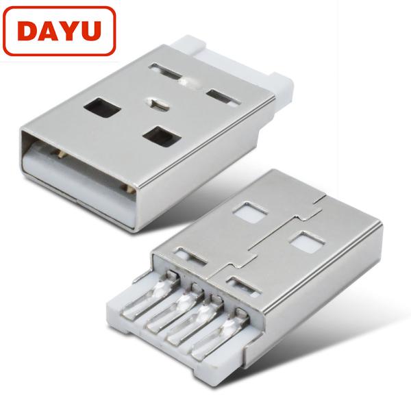Short Body Copper USB A Male Connector Type 2.0 For Data Cable