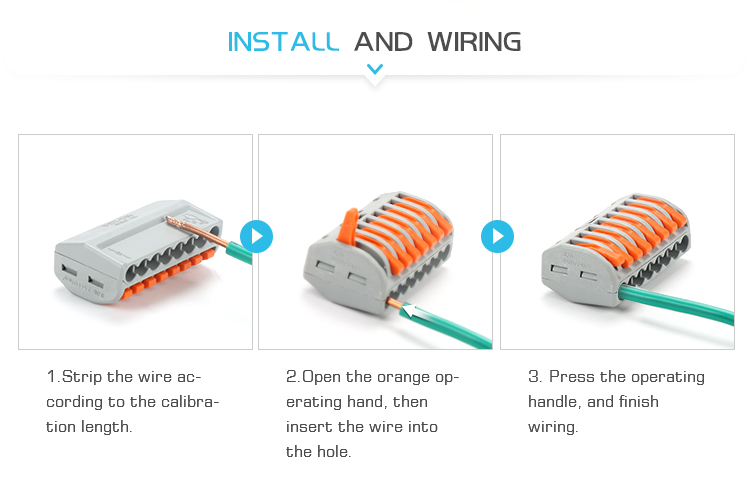Рельс Din установил нажим Pct в стандарте IEC60947-7-1 соединителей провода электрическом
