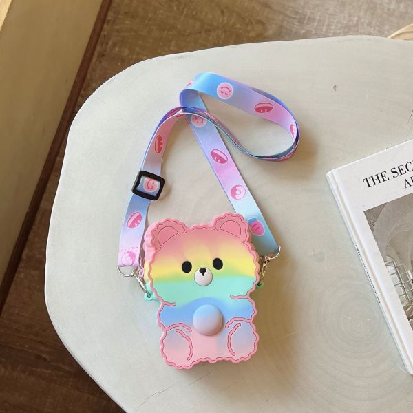 Легкая без BPA силиконовая ручка и карандаш Поп-коробка плечевая сумочка Фиджетные игрушки Сумочка для девочек