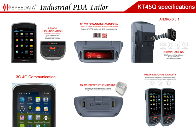 Карточка Bluetooth 4G Sim приборов читателя фингерпринта Handheld PDA GPRS беспроволочная