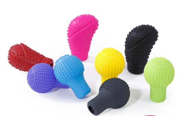 Anti Slip Pattern Silicone Rubber Cover , Silicone Automatic Gear Shift Knob Cover