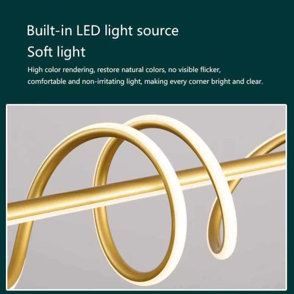 Simple Modern LED Pendant Light Creative Twist LED Strip Light Hanging Chandelier Lights