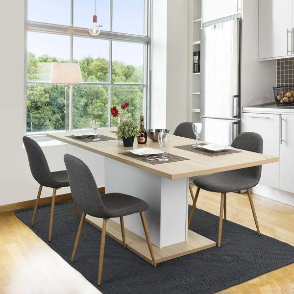 250pounds Ergonomic Modern High Back Fabric Dining Chairs With Metal Legs