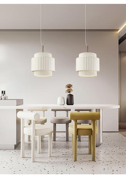 Wabi Sabi Pendant Light White Resin Chandeliers Dining Room Hanging Lamp(WH-AP-577)