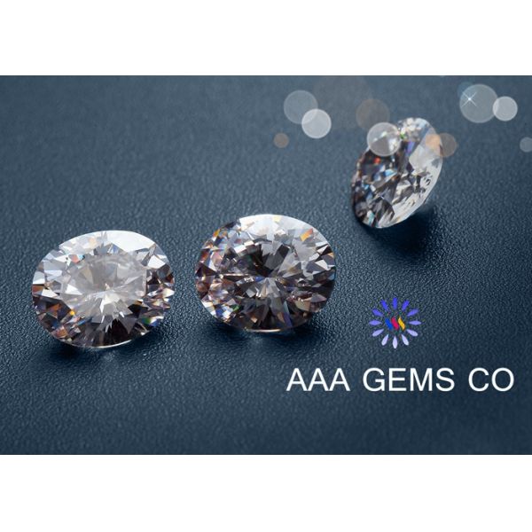 Round Synthetic Moissanite Stone , White created moissanite 6.5mm