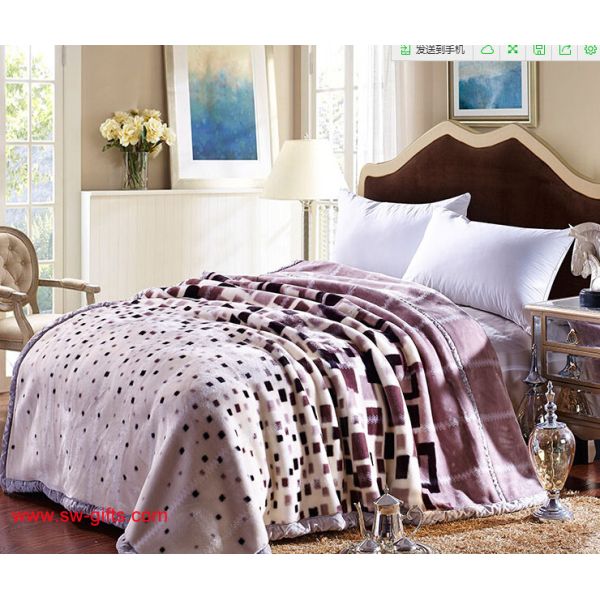 Blanket with flowers Grade A B Thicken Laschel Blankets Home Textile pink&beige blankets