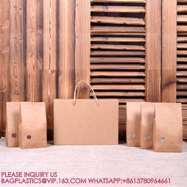 Custom Logo 1kg 5kg Wheat Flour Rice Kraft Paper Plastic Packaging Bags For Packaging