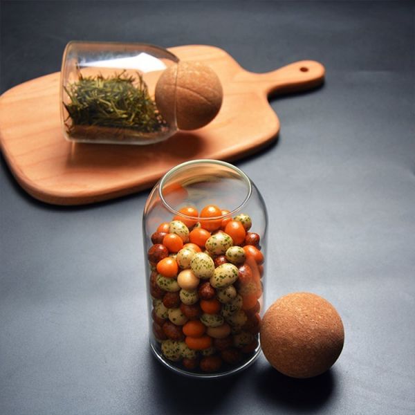 Anti Deform Borosilicate Glass Spice Jar Storage Bottle With Waterproof Cork Stopper