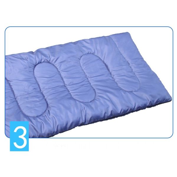 Синий водонепроницаемый 190T полиэстерный наружный горный спальный мешок 210 * 75 см