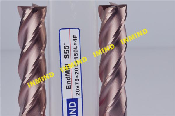 20 mm / 18 mm AlTiN Coating Long Square End Mill With 4 Flute 150 mm Length