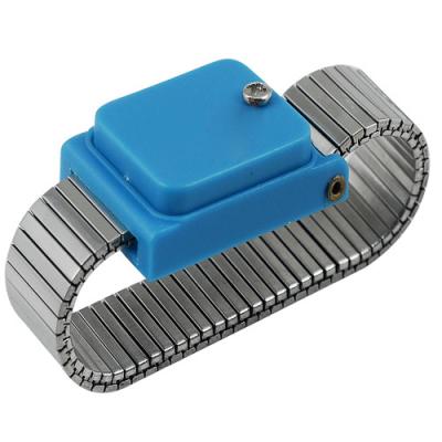 1 faixa de pulso antiestática sem corda do metal azul preto de prata seguro de Meg Ohm Resistor ESD