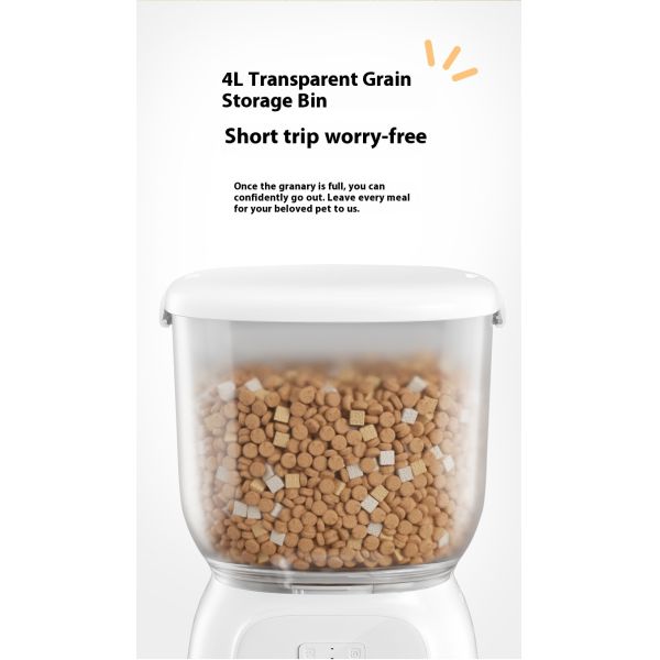 New Arrival 4L Smart Automatic Shooting Pet Feeder Modern Style PP Material Dog Cat Bowl Feeder Eco-Friendly Charging Capability