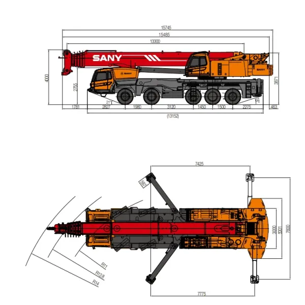 Sany Stc1300c 130t 130 toneladas de camión usado grúa móvil para la venta