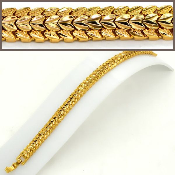 Big size thick chain Trendy jewelry Men & Womans bracelet Bangle 18K Real Gold Plated Lin