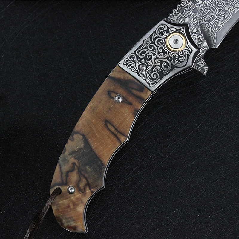 GT0167 Immediately Ship Damascus Outdoor Tactical Knife Camping Knife Tunafire