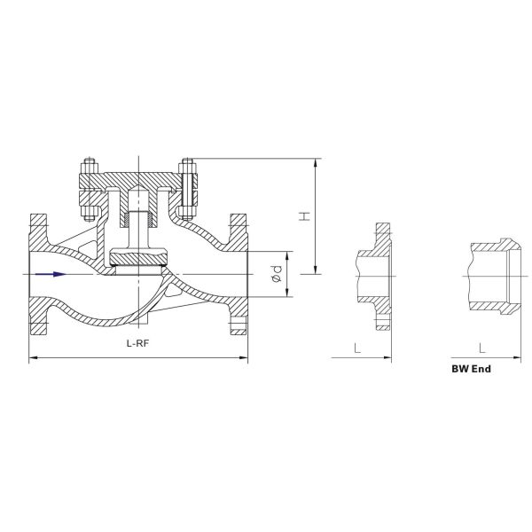 One Way Lift Type Check Valve Din Cast Steel Metal Seat Dn15 - Dn400
