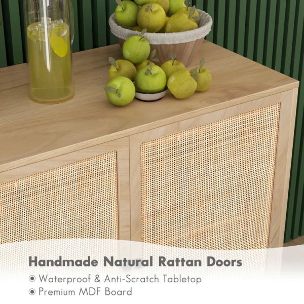 Decorative MDF Slat Wood Cabinet Sideboard Kitchen Apartment