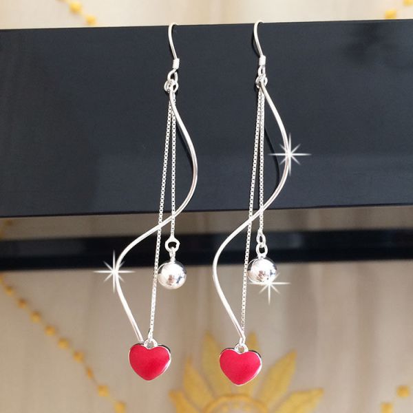 990 стерлинговых серебряных серег падения Tassel 0.19oz серег 7.1cm ювелирных изделий длинных