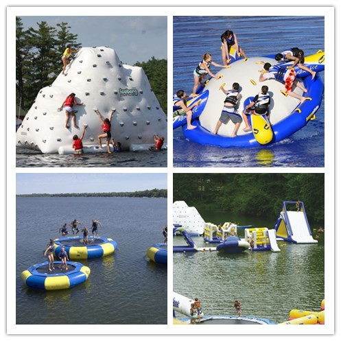 EN71 Single tube Inflatable Water Park Games Aqua Park For sea