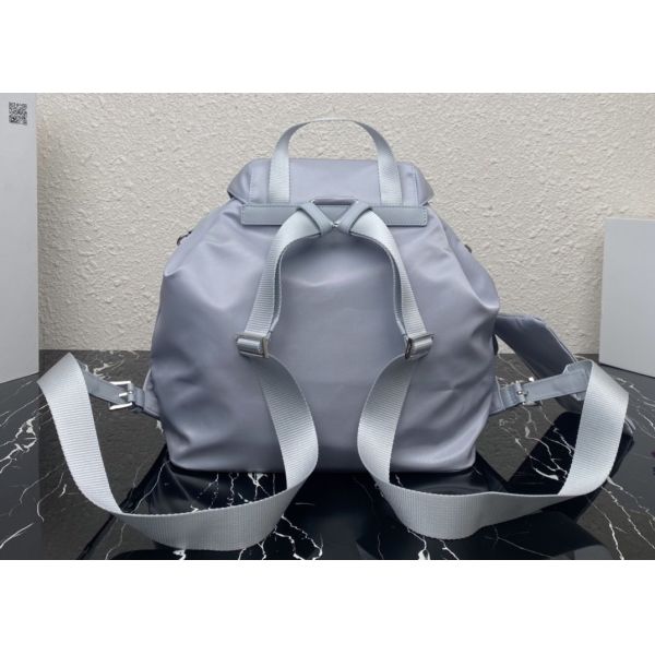 Detachable Small Blue 30cm Womens Nylon Backpack Triangle Logo