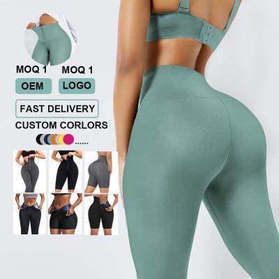 Controle de barriga Hexin Calças de cintura alta Corcás Calças de fitness 2 em 1 Treinador de cintura