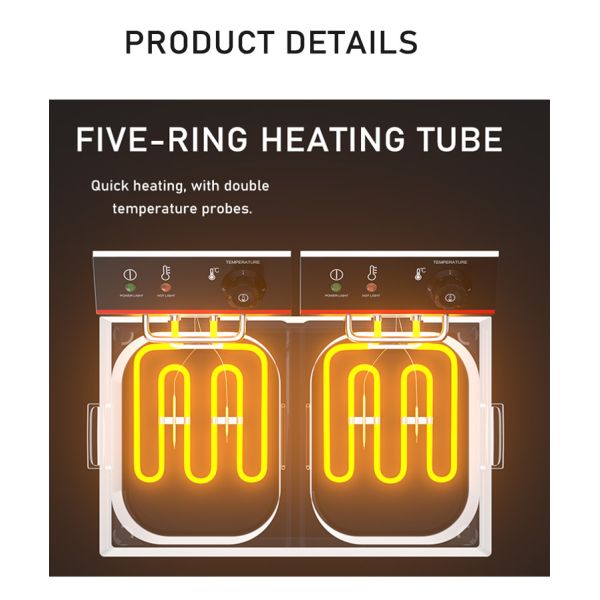 Защита от перегрева 2 бака 2 корзины Автоматическая фритюрная машина для оборудования ресторанов