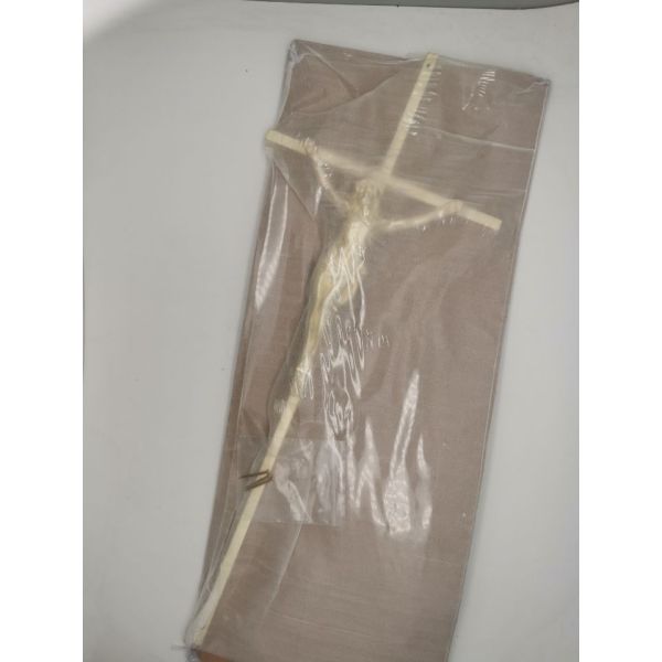 Metal Funeral Catholic Casket Crucifix 8mm Cross With Aluminum Christ