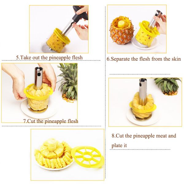 Black Manual Stainless Steel Fruit Slicer with Sharp Blade and Detachable Handle