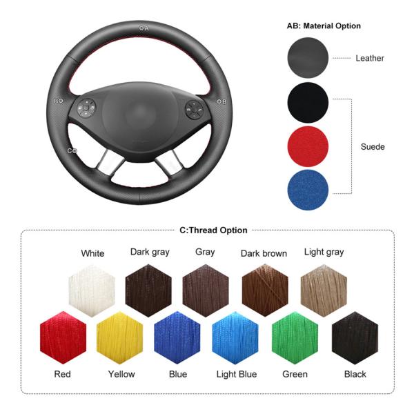 Hand Sewing Genuine Leather Steering Wheel Cover for Mercedes-Benz W639 Viano Vito Valente