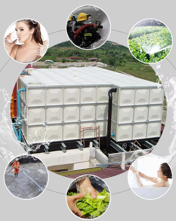 Huge Liter Frp Panel Water Tank Grp Assembled Water Storage Tank Environmental Giant Gallon Rainwater Harvesting