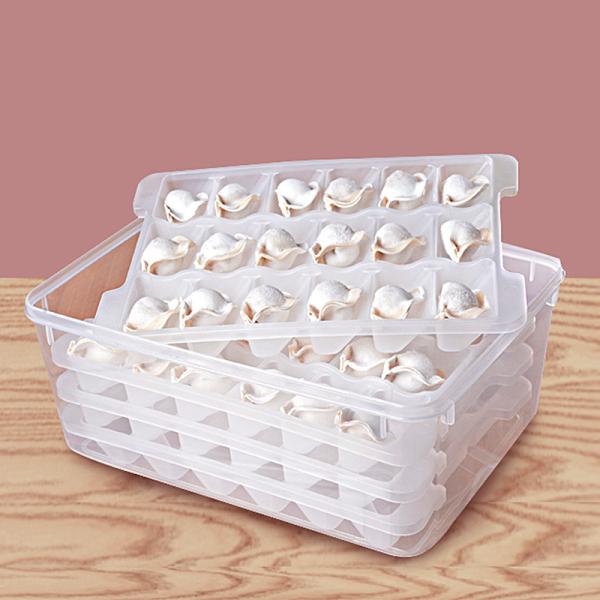 72 Compartment Dumpling Storage Box Multi Layer Rectangular