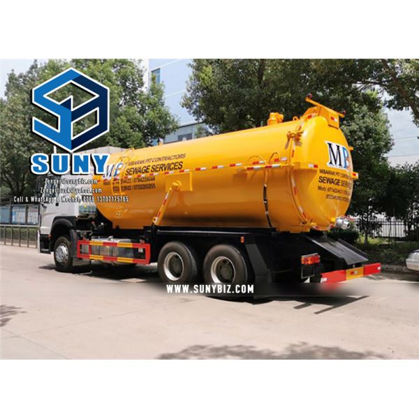 Sinotruk HOWO 15000L Vacuum Sewage Suction Tank Truck 6x4 15 m3 Sucking Tanker Truck with Jurop Vacuum Pump
