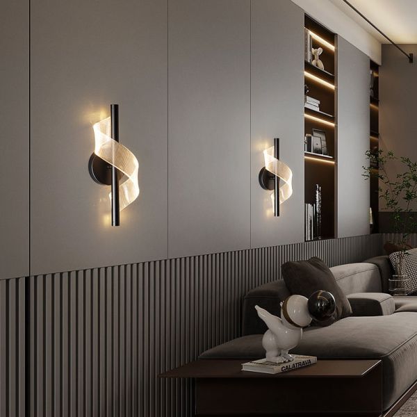 Modern Screw Shape Living Room Backdrop Wall Lamp Designer Personalized Bedside Acrylic Wall Light