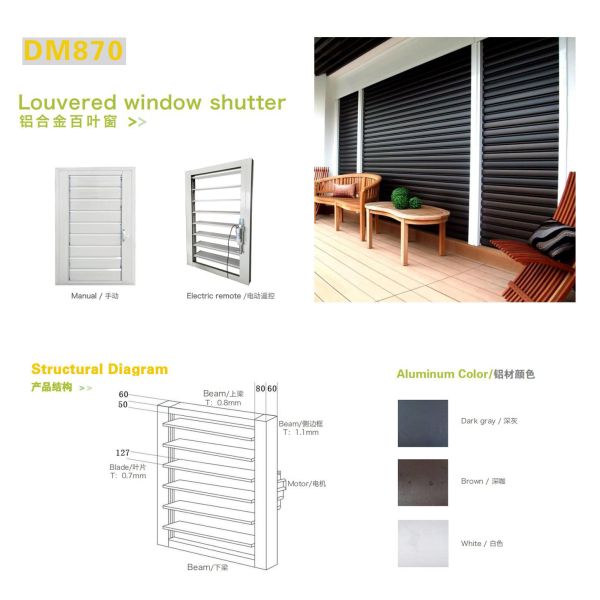 Windproof Zip Blinds and Glass Doors For Outdoor Louvered Electric Pergola