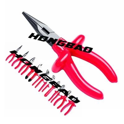 6 1000V Insulated Dipped Handle Long Nose Pliers CR-V 1000 V Voltage AC Electrical Cutting Long Nose Side Cutting Plier