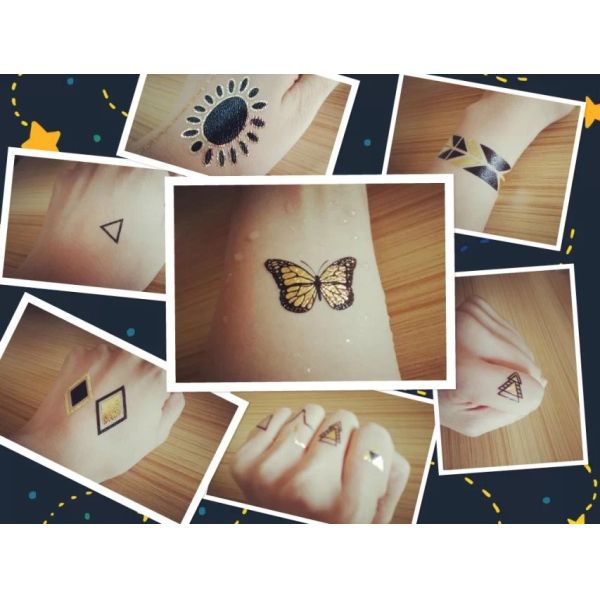 Metallic temporary tattoo, Custom temporary tattoo, fake tattoo