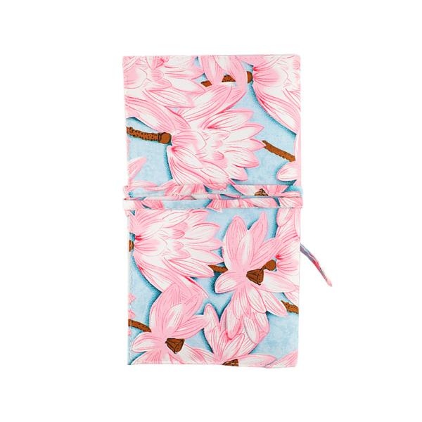 Pink Flower Print Travel Cotton Organizer Cosmetic Bag