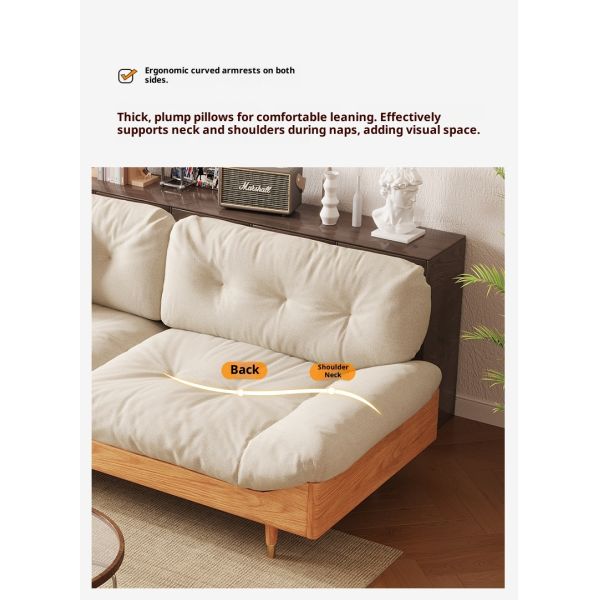 Modern Minimalist Space Saving 3 Seater Frame Sofa Fabric Solid Wood Eco-Friendly Cloud Corner Modular Sectional Sofa Living
