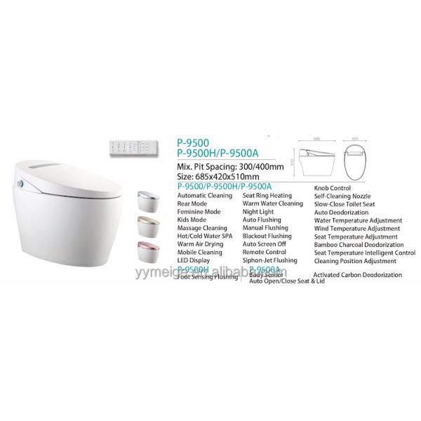 One Piece Structure Heated Bidet Toilet with Integrated Multi-Function Luxury and Intelligent Automatic Design
