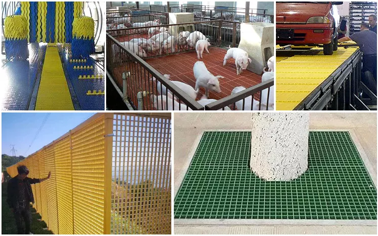 Expanded Gray 38*38 Frp Grating Walkway Fiberglass Steel Bar
