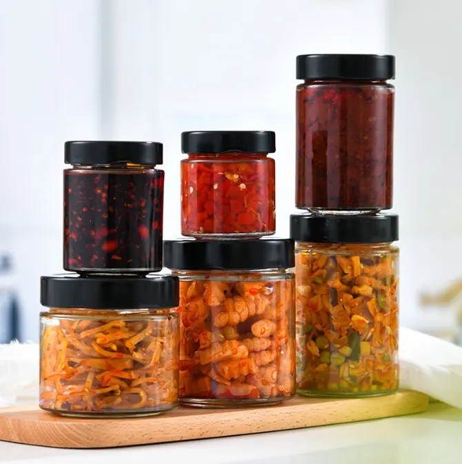 Основной материал стекло 280 мл соуса бутылки варенье стеклянные банки для круглых 10 унций консервных банок