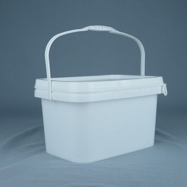 5L Rectangular Plastic Food Bucket with Handle and Lid