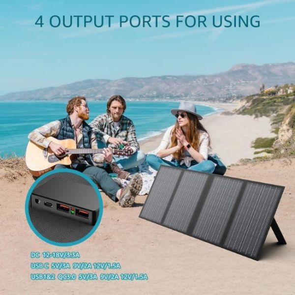 Waterproof Oxford Textile 200W Folding Solar Panel Charger For Outdoor Enthusiasts
